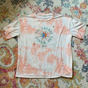 Romwe Oversized Graphic Tie Dye T-Shirt